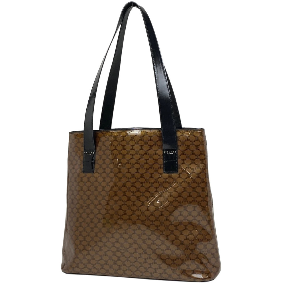 Celine Macadam tote bag shoulder canvas brown black